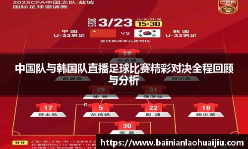 中国队与韩国队直播足球比赛精彩对决全程回顾与分析